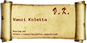 Vaszi Koletta névjegykártya